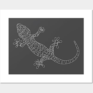 Tokay Gecko outline Posters and Art